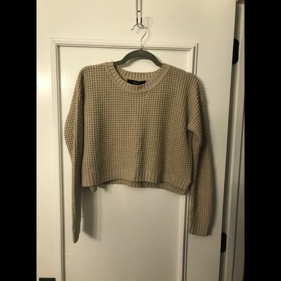 Forever 21 Slouchy Sweater Crop Top Waffle Print - Picture 8 of 12
